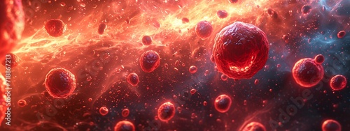 Bloody Red Blood Cells in Space: A Stunning Visual of the Human Body's Anatomy Generative AI
