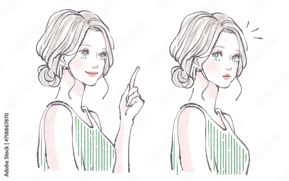 女性・女の子のイラスト素材セット 女性・女の子のイラスト素材セット
