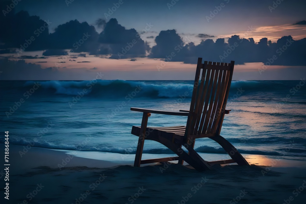 chair on the beach. AI generated