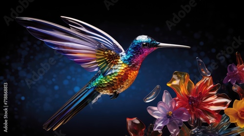 hummingbird and flowers © IR-Creative