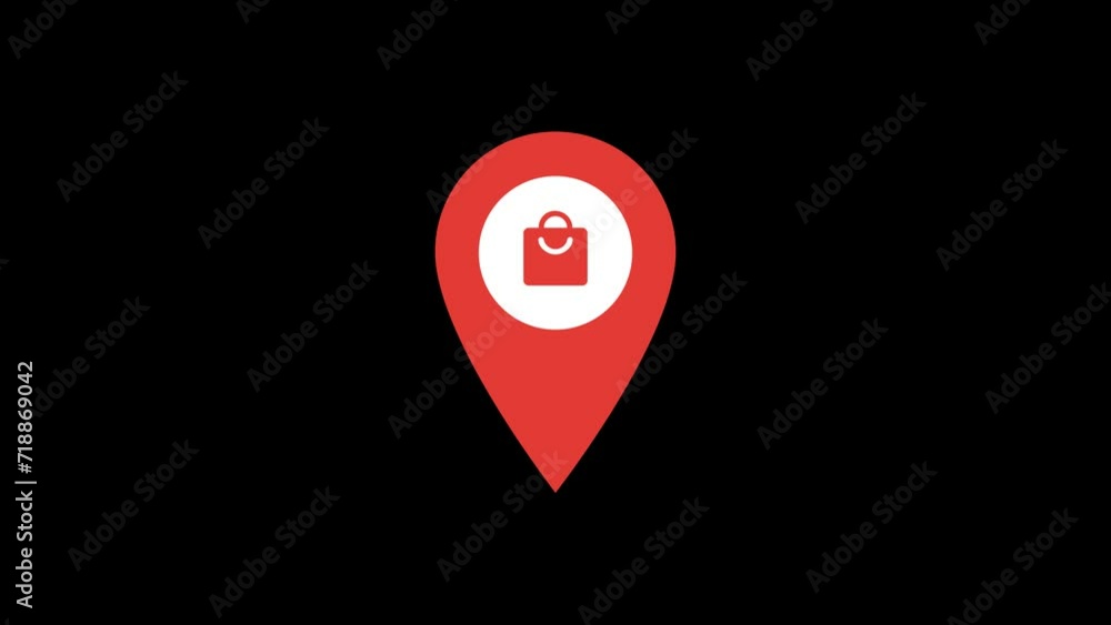 Shopping bag Location pin Animation with transparent background Shopping bag Location pin Animation with transparent background
