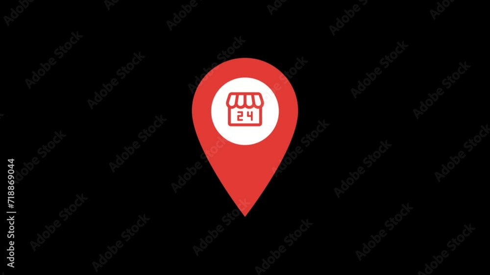 Online shop Location pin Animation with transparent background Online shop Location pin Animation with transparent background