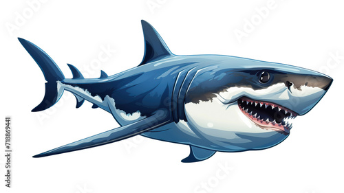 White shark marine predator big open mouth. 3D rendering