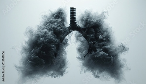 Lung Vapors: A Smoky Tribute to the Monthly Asthma Awareness Generative AI photo