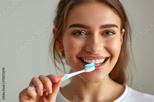 Dental Wellness  Portrait of a Woman with Toothbrush