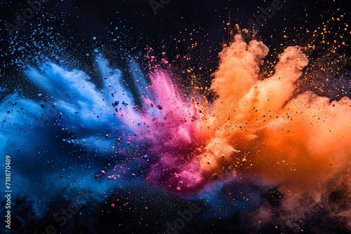 Colorful Explosion of Paint Powder: A Monthly Art Event Inspiration Generative AI