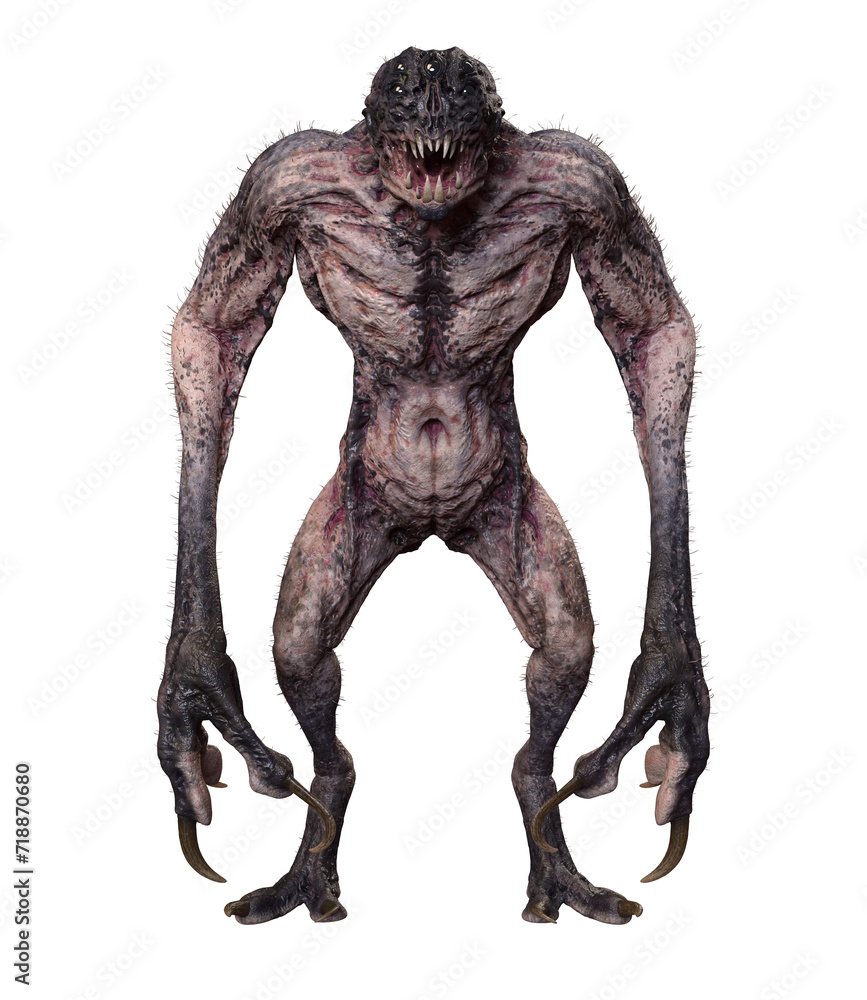 Extraterrestrial monsters on transparent background, 3d render Extraterrestrial monsters on transparent background, 3d render