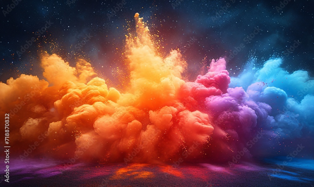 Colorful Explosion of Paint Powder: A Spectacular Splash for the Month of April Generative AI