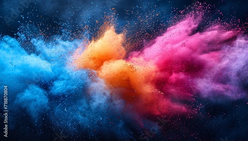 Colorful Explosion of Paint Powder Generative AI © boopul