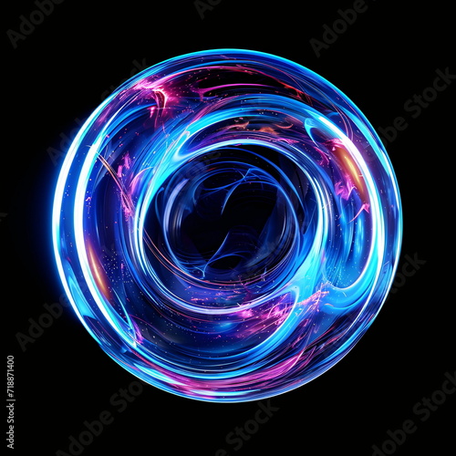 Vibrant Swirl of Cosmic Lights, Abstract Galactic Spiral Illumination
