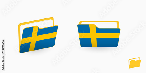 Sweden flag on two type of folder icon.