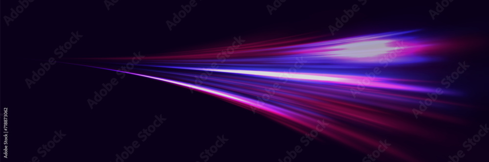 Fototapeta premium Modern abstract high speed light glare effect. Futuristic technology of dynamic movement and speed.