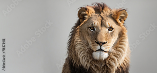 White Background Lion Majesty