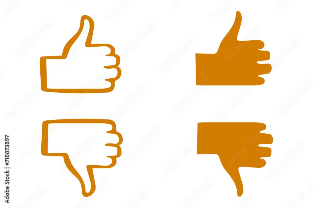 Thumb up & thumb down icons. Thumbs Up Down Vector Illustration Logo ...
