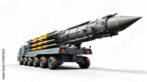 3d render combat missile on a white background war