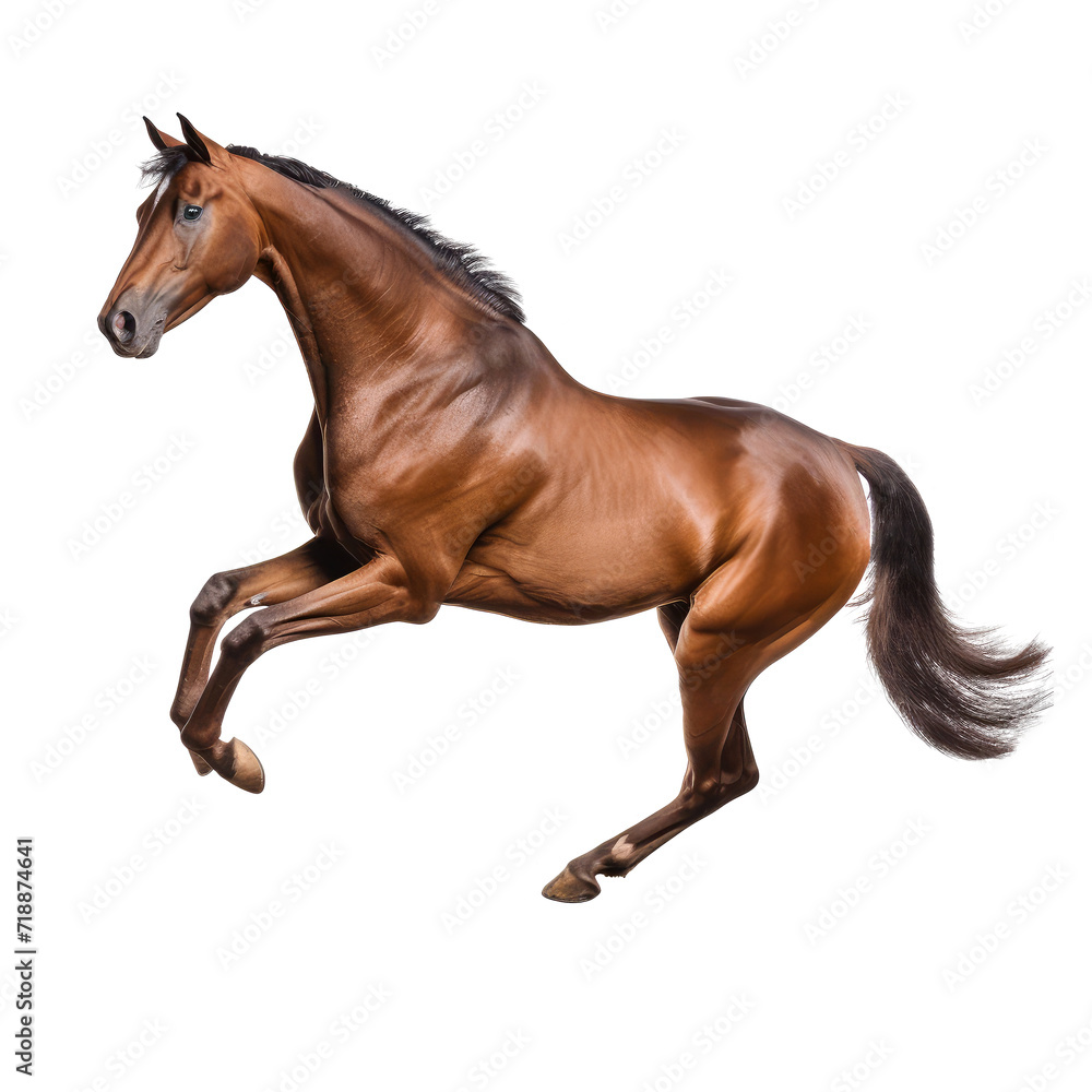 Beautiful brown horse isolated on white Beautiful brown horse isolated on white