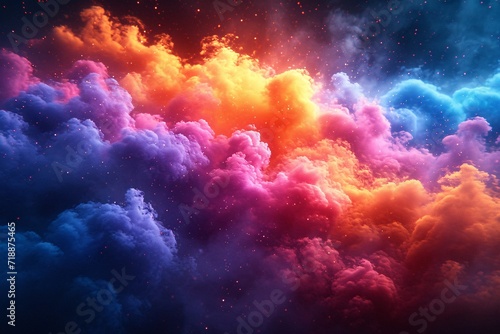 Colorful Clouds in the Sky: A Vibrant and Festive Image for Adobe Stock Generative AI photo