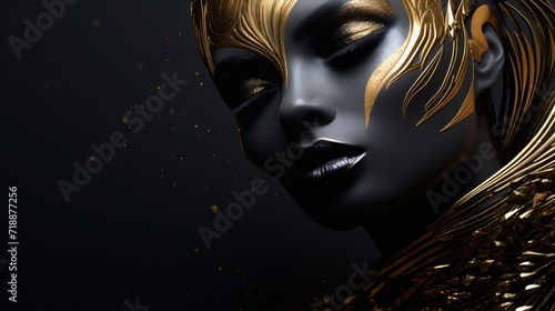 Surreal dark gold and black abstract background with ethereal illumination  modern digital art for creative projects