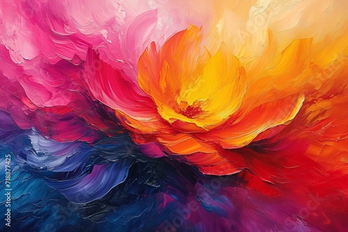 Flower Power: A Vibrant Painting of a Flower in Bloom Generative AI