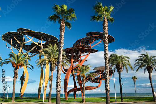 Wallpaper Mural Monuments of the palm trees in La Pineda, is a seaside town on the Costa Dorada. Province of Tarragona Spain. Torontodigital.ca