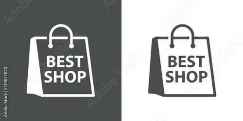 Logo con texto BEST SHOP en bolsa de la compra de papel