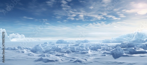 Icebergs at the poles in winter. generative AI