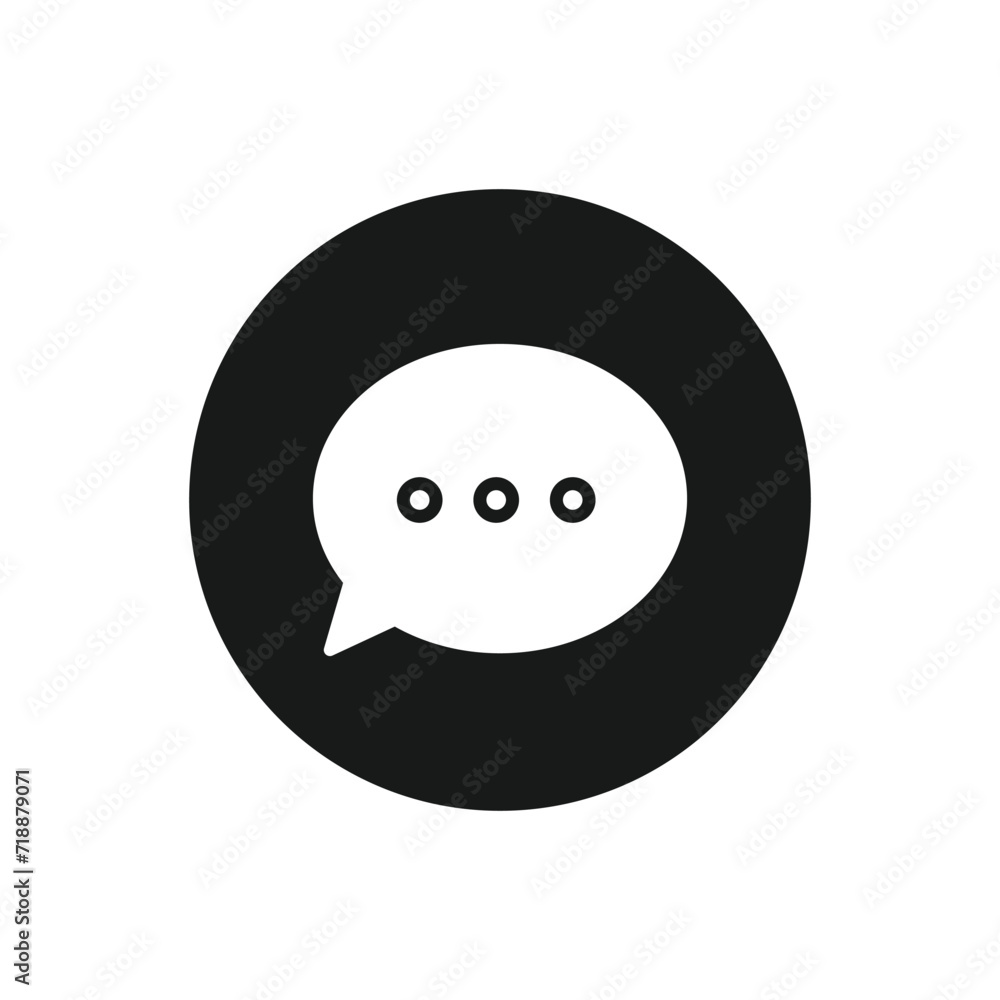 Fototapeta premium Black solid icon for message vector