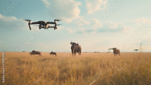 Aerial Observers: Hovering Drone Captures Wild Animals in Africa
