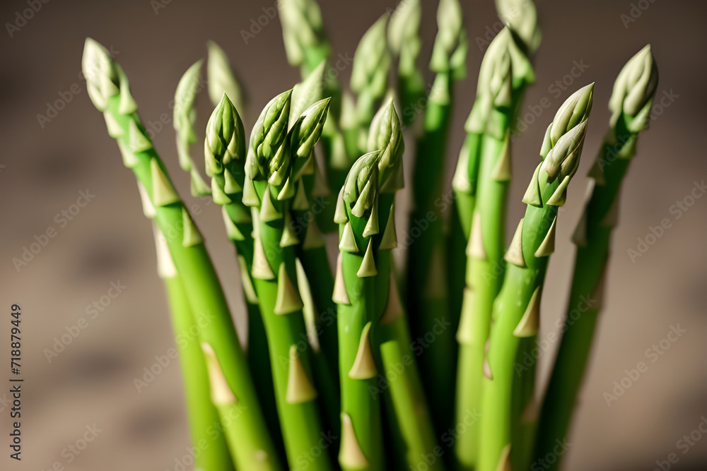 Fototapeta premium A bunch of vibrant green asparagus spears.