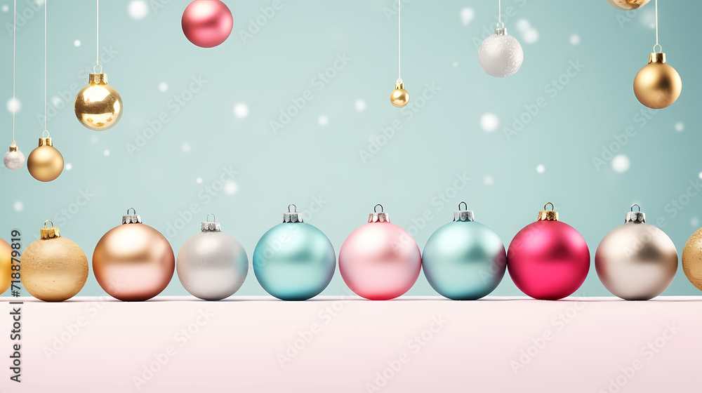 New Year concept banner, Christmas festive atmosphere, holiday decorations background New Year concept banner, Christmas festive atmosphere, holiday decorations background