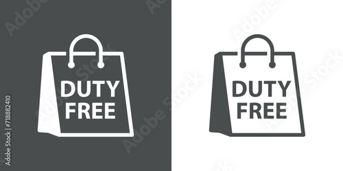 Logo con texto DUTY FREE en bolsa de la compra de papel	
