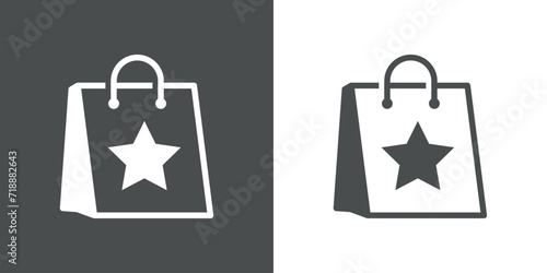 Logo con silueta de estrella en bolsa de la compra de papel