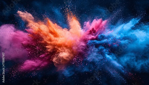 Colorful Explosion of Pink  Orange  and Blue  A Spectacular Splash for the Month of April Generative AI