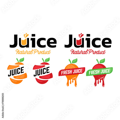 Set of vector juice logos on white background