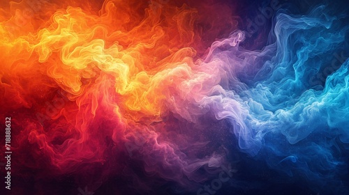 Purple, Orange, and Blue Smoke: A Colorful Splash of Fashionable Fumes Generative AI