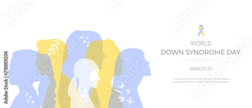 World Down Syndrome Day banner. Vector illustration.