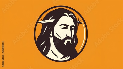 Jesus face vector style illustration, good friday,chritianity,jesus,religion photo