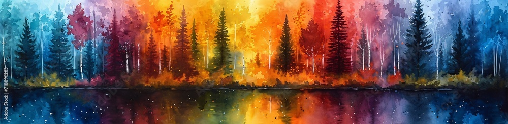 Fototapeta premium Autumn's Golden Glow Generative AI