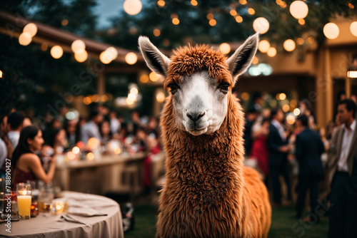 A llama at a people's party. I feel stupid at a party among a lot of people. Generative AI
