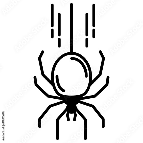 Spider glyph and line vector illustration
