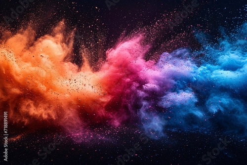 Colorful Explosion of Paint Powder Generative AI