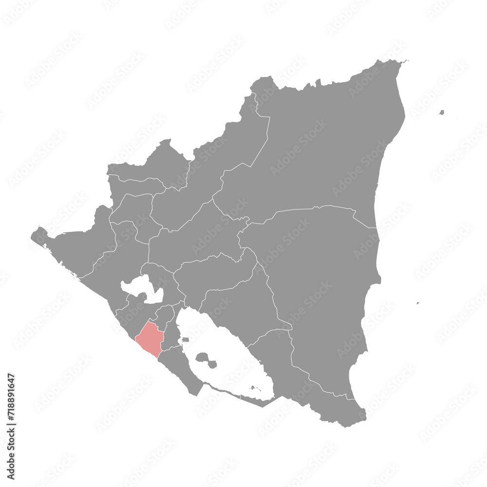 Carazo Department map, administrative division of Nicaragua. Vector illustration.