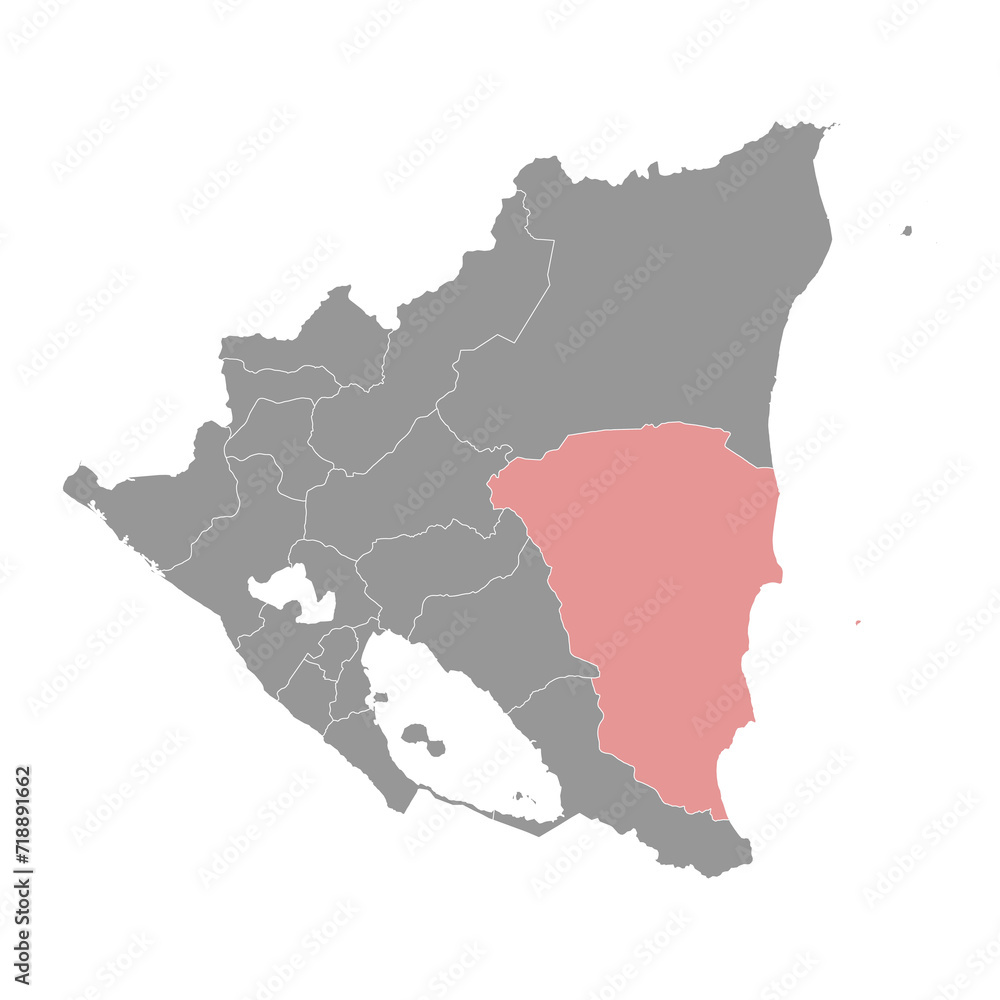 South Caribbean Coast autonomous region map, administrative division of Nicaragua. Vector illustration.