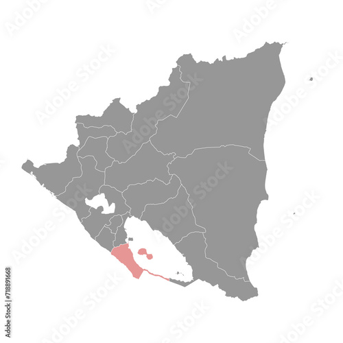 Rivas Department map, administrative division of Nicaragua. Vector illustration. photo