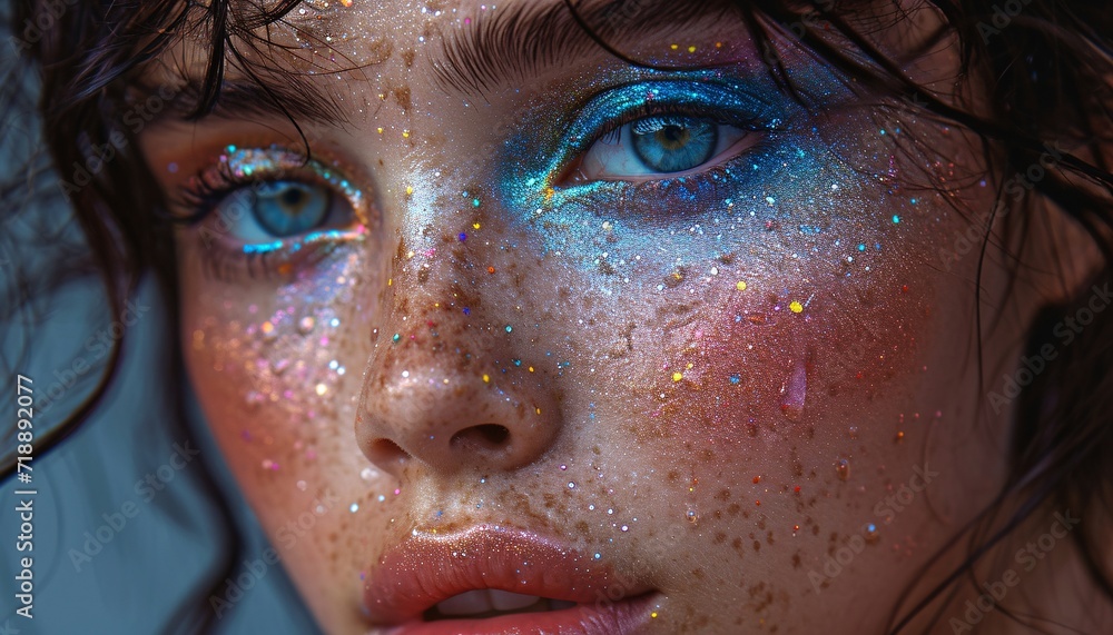 Glittery Glow: A Makeup Artist's Monthly Masterpiece Generative AI