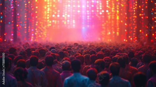 Colorful Crowd at a Festival: A Vibrant Celebration of Life Generative AI