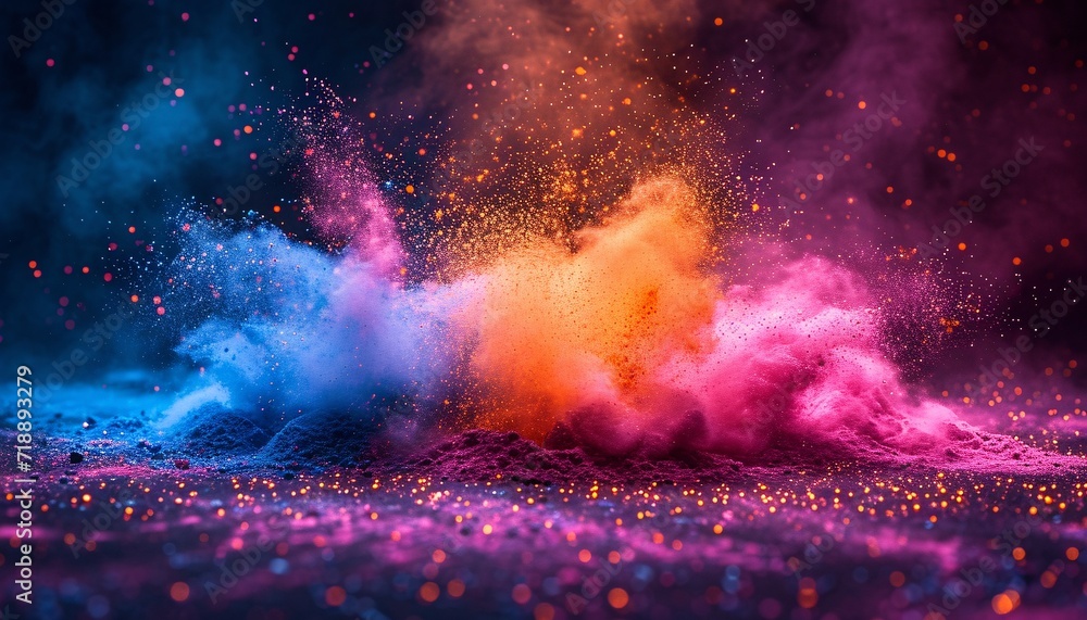 Colorful Explosion of Paint Powder: A Neon-Inspired Artistic Blast for the Month of April Generative AI
