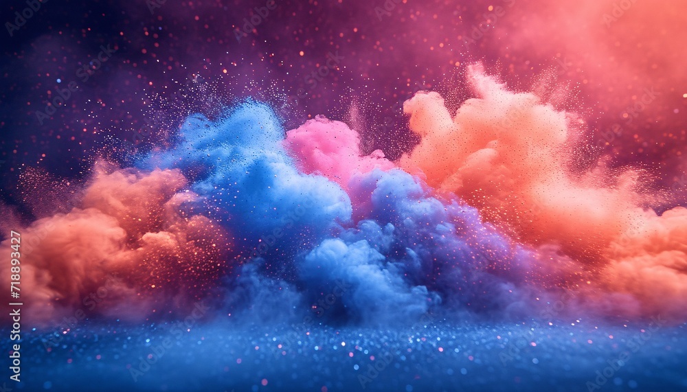 Colorful Clouds of Creativity: A Pink and Blue Explosion of Artistic Expression Generative AI - obrazy, fototapety, plakaty 