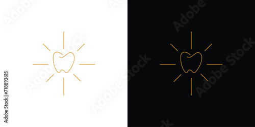 Clean and simple shining tooth logo design