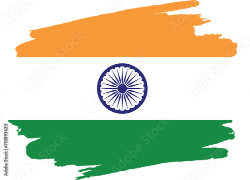 India flag painted with brush